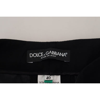 Dolce & Gabbana Black Tapered Women Wool Pants