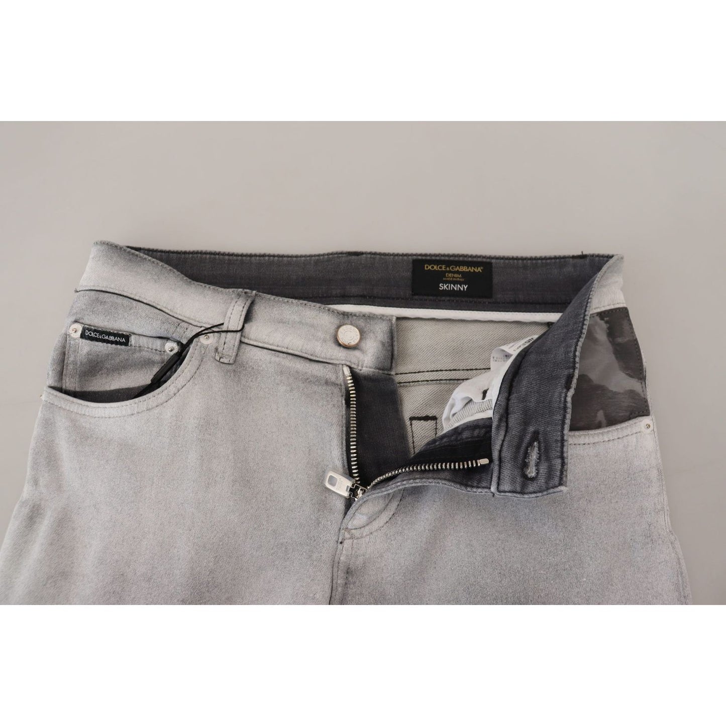 Dolce & Gabbana Gray Washed Skinny Men Denim Jeans