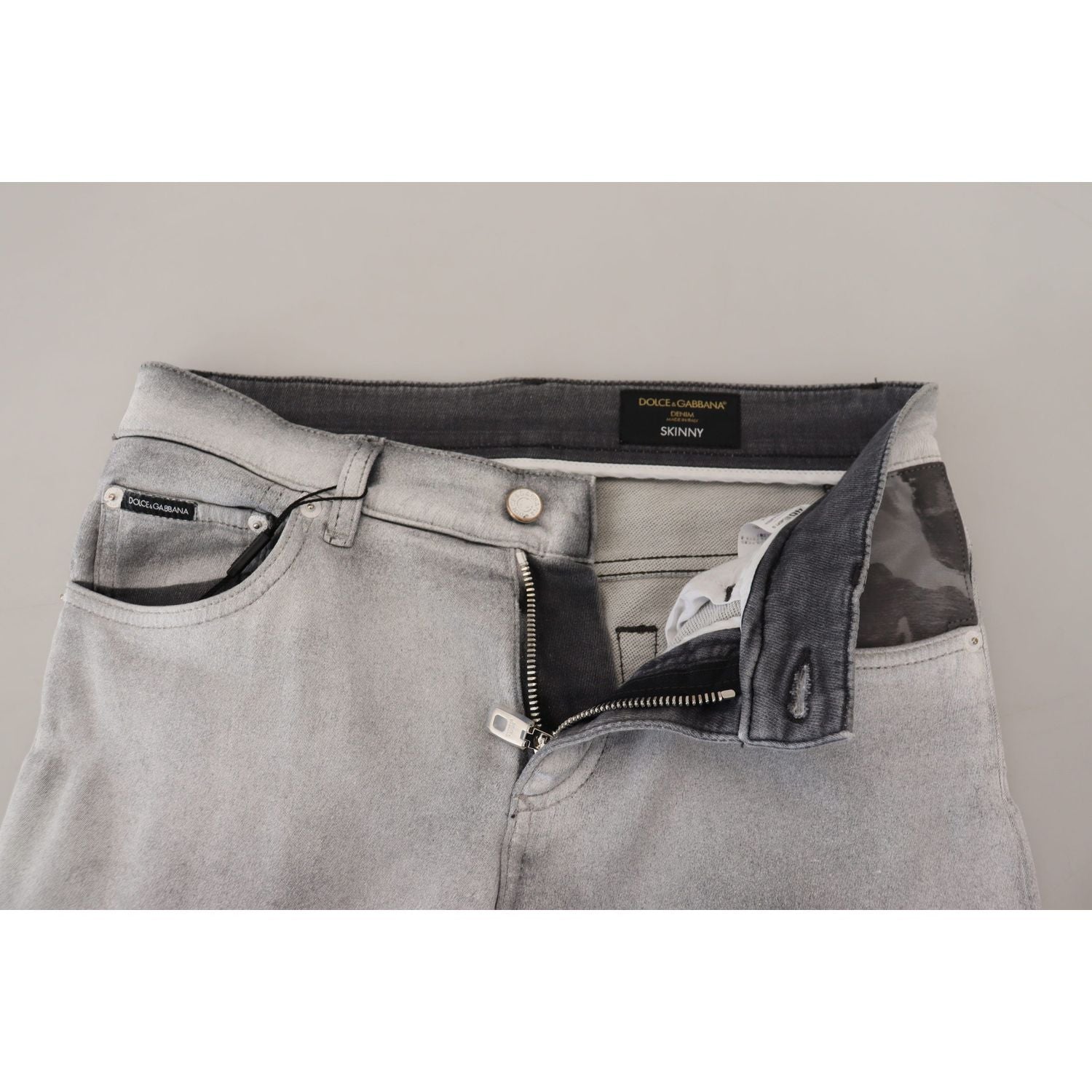 Dolce & Gabbana Gray Washed Skinny Men Denim Jeans