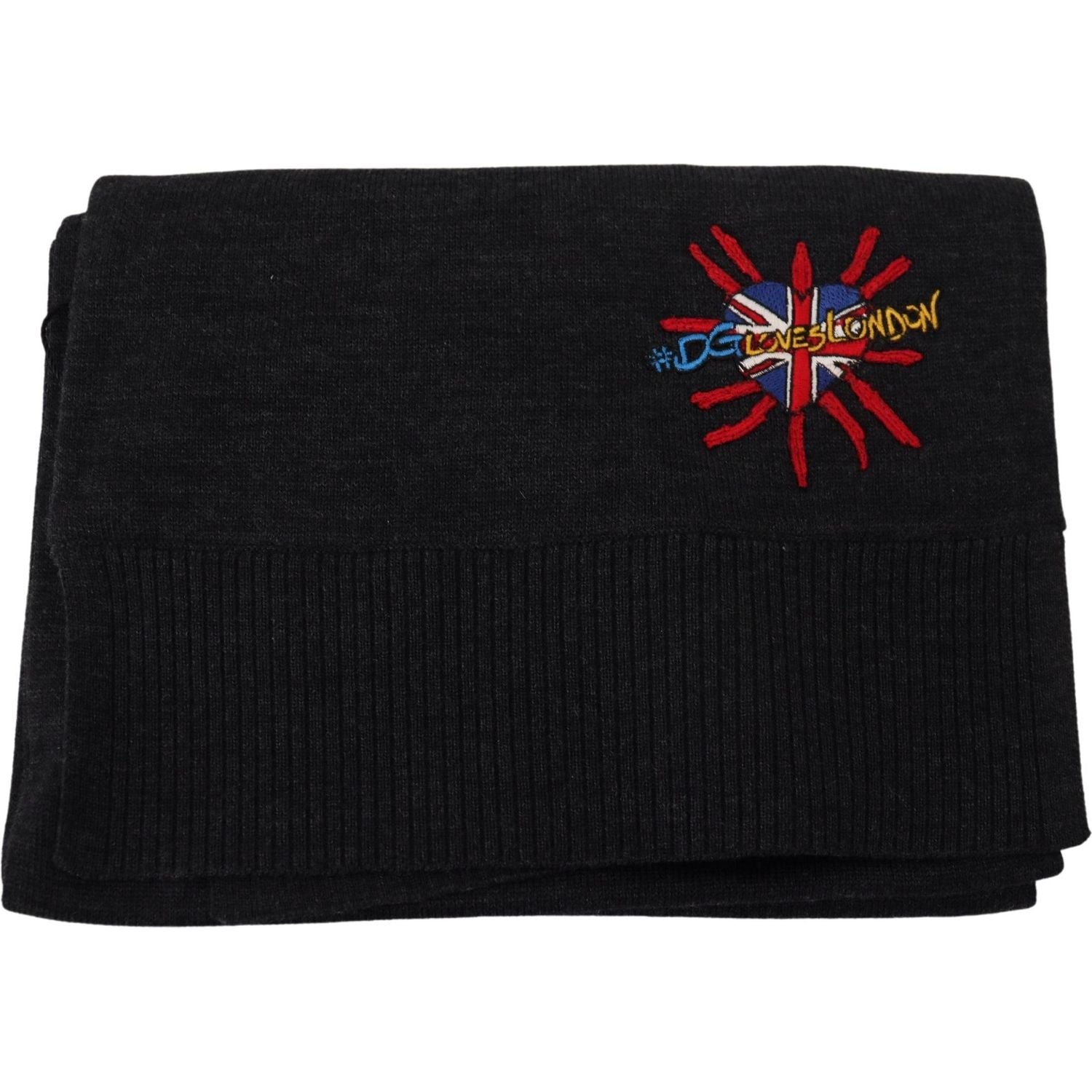Dolce & Gabbana Black Sacred Heart #DGLovesLondon Wrap Scarf