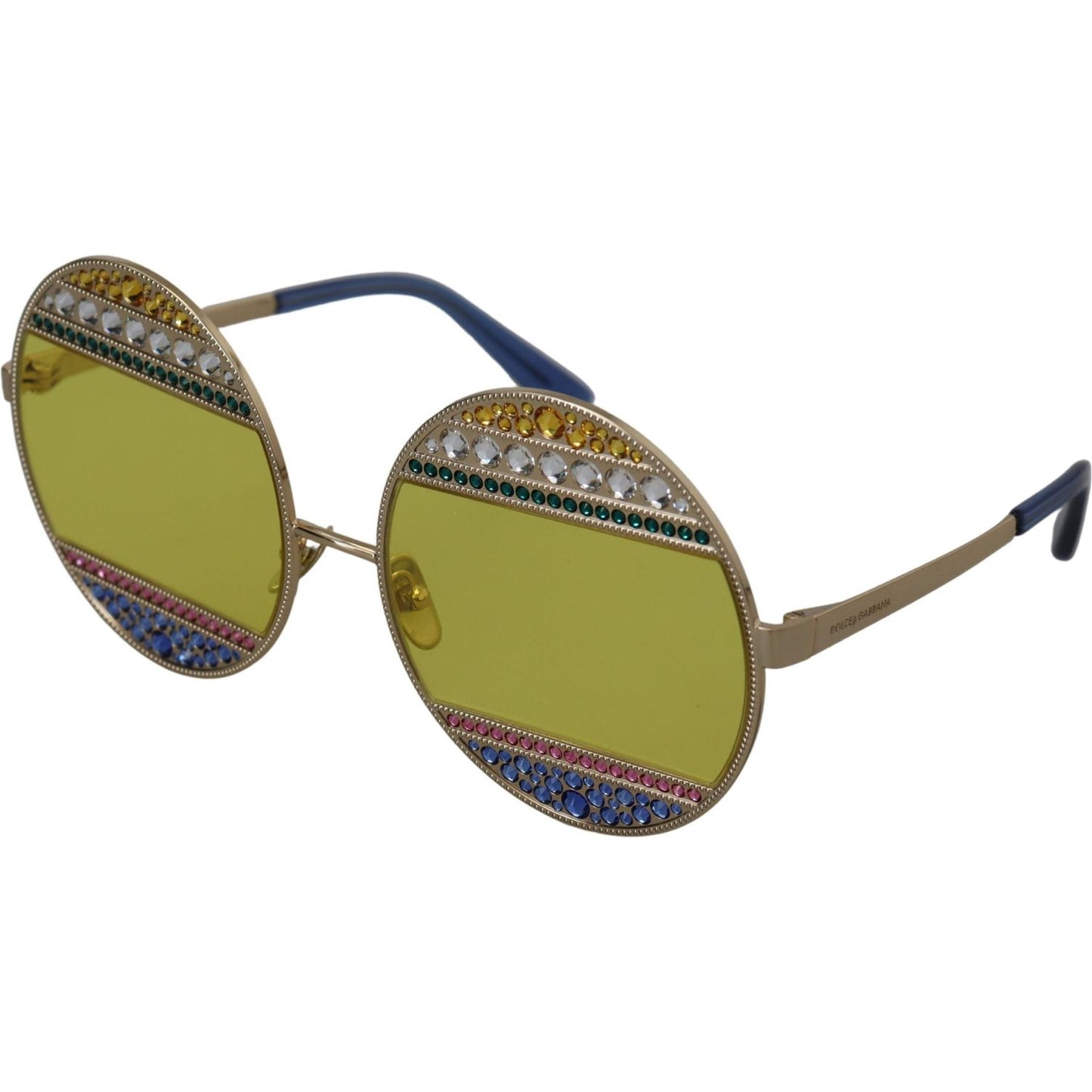 Dolce & Gabbana Gold Oval Metal Crystals Shades DG2209B Sunglasses GLA1147