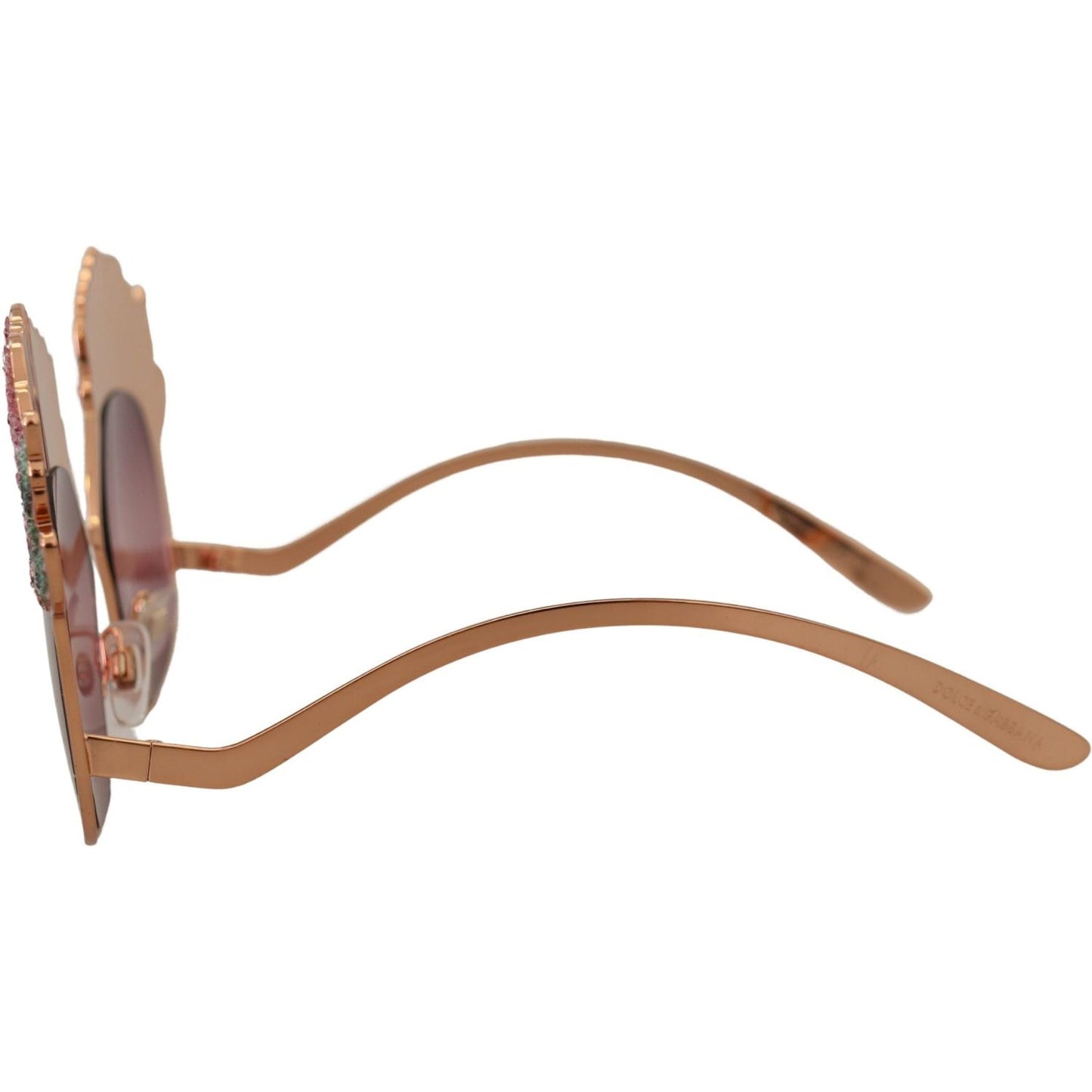 Dolce & Gabbana Pink Gold Rose Sequin Embroidery DG2202 Sunglasses