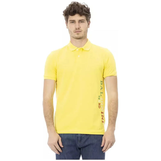 Baldinini Trend Yellow Cotton Men Polo Shirt BA-23212-S