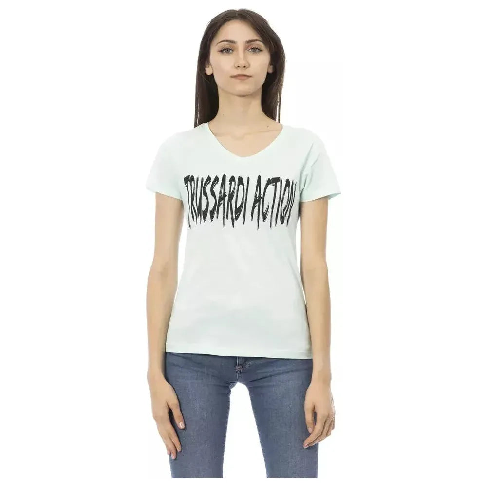 Trussardi Action Light Blue Cotton T-Shirt