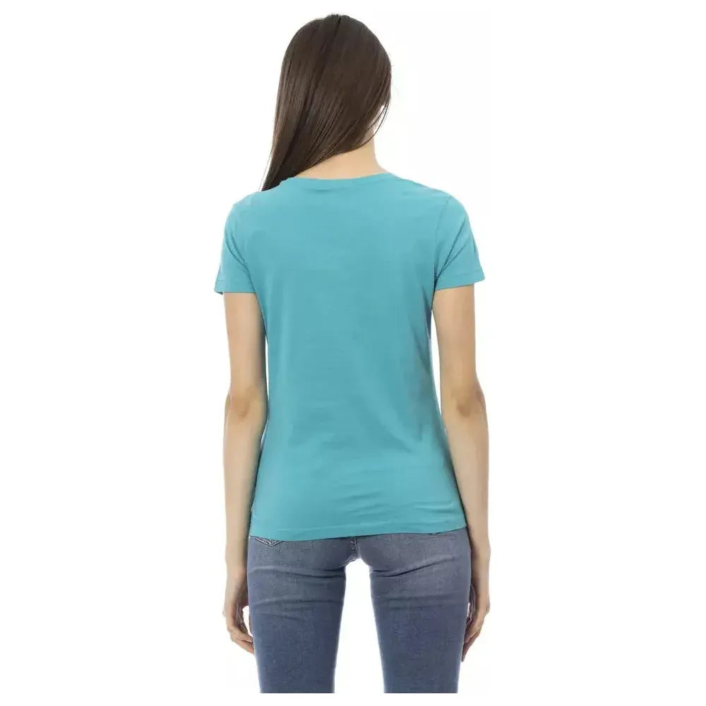 Trussardi Action Light Blue Cotton T-Shirt