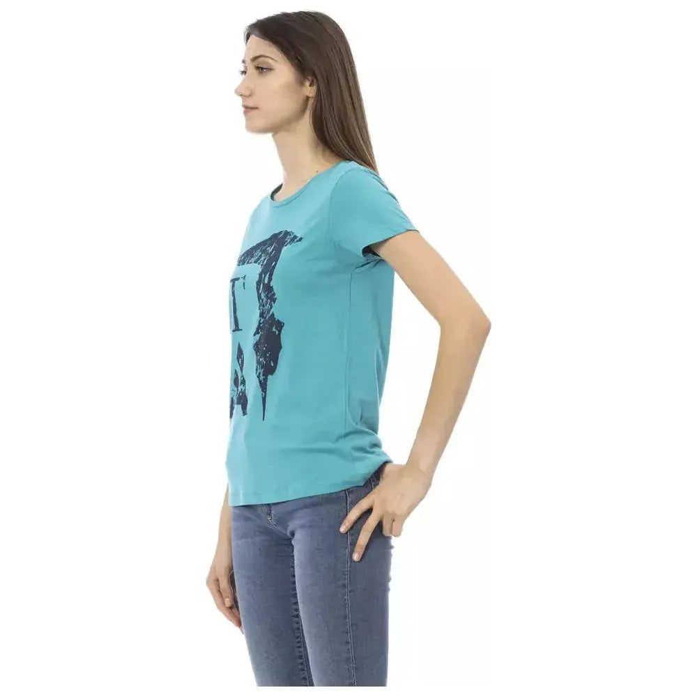 Trussardi Action Light Blue Cotton T-Shirt