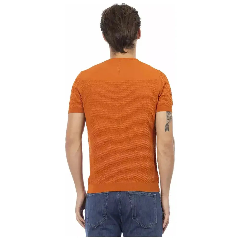 Baldinini Trend Orange Cotton Men Sweater BA-22908-XXL