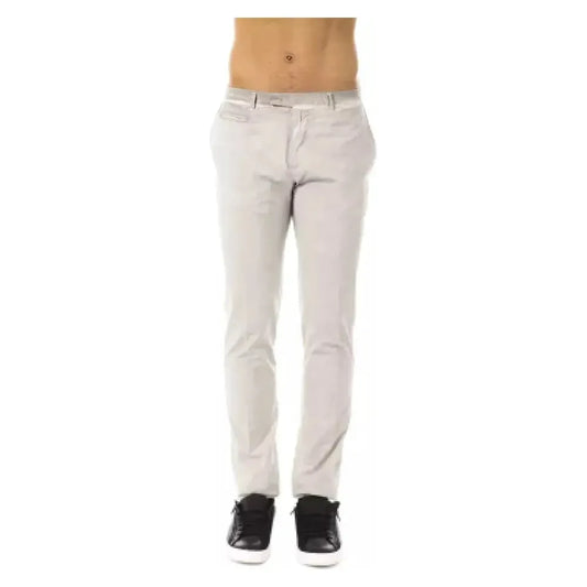 Uominitaliani Gray Cotton Men's Casual Pant