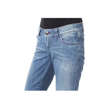 BYBLOS Blue Cotton Women's Regular Fit Jean