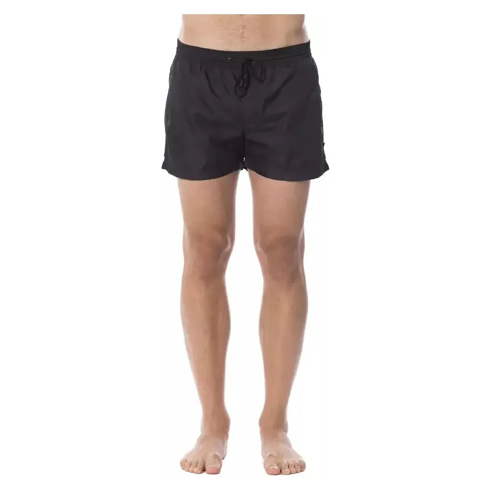 Roberto Cavalli Sport Black Polyester Men Swimsuit