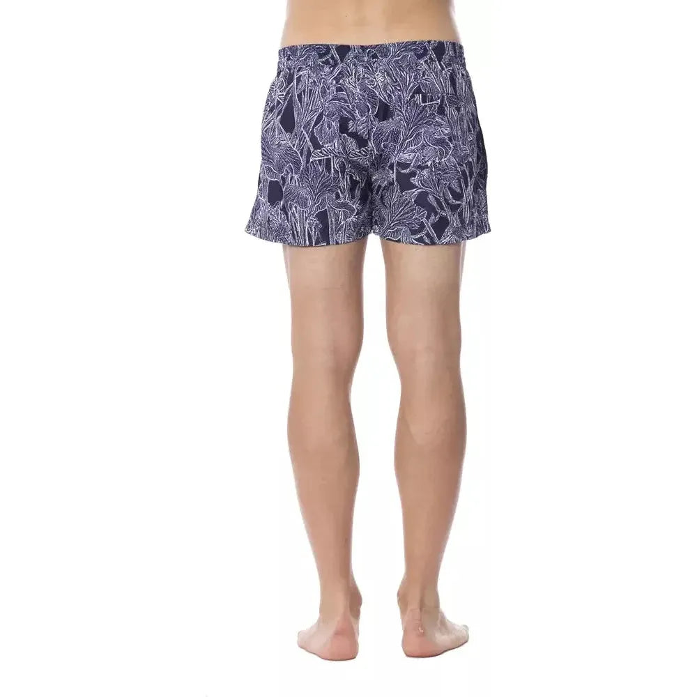 Roberto Cavalli Sport Blue Polyester Men's Swim Trunk