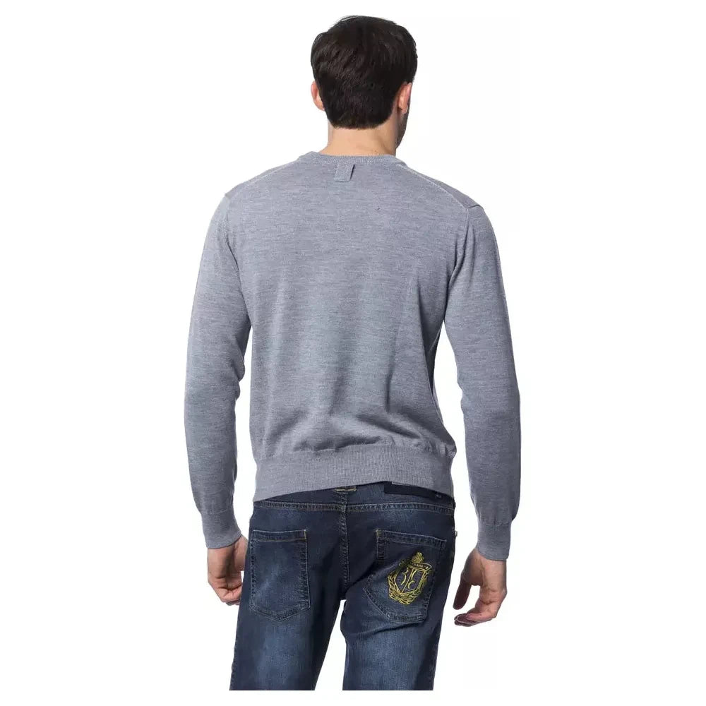 Billionaire Italian Couture Gray Merino Wool Men Sweater