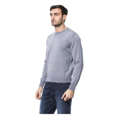 Billionaire Italian Couture Gray Merino Wool Men Sweater