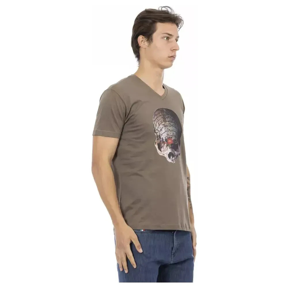 Trussardi Action Brown Cotton Men T-Shirt