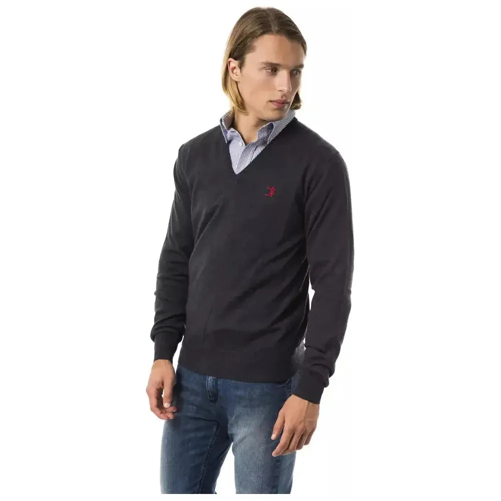 Uominitaliani Gray Merino Wool Men Sweater