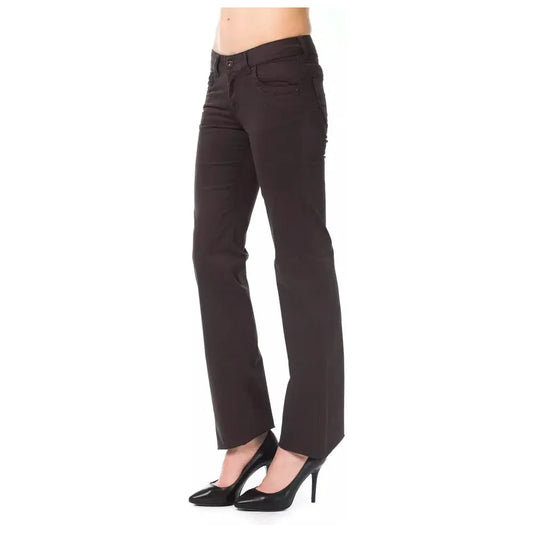 Ungaro Fever Brown Cotton Women Pants UN-8202-W28