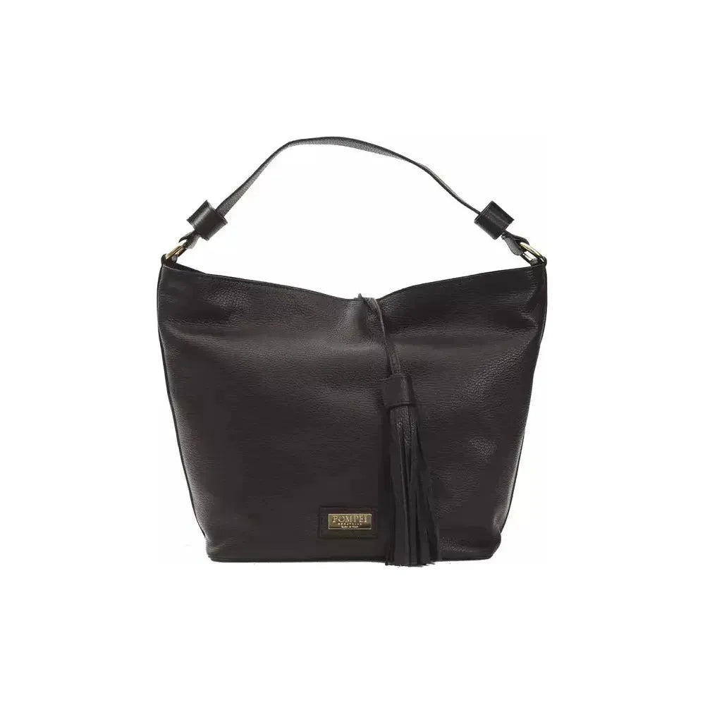 Pompei Donatella Black Leather Women Shoulder Bag