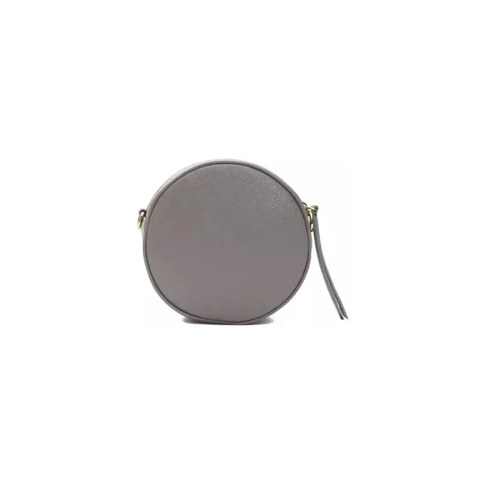 Pompei Donatella Gray Leather Women Crossbody Bag Crossbody Bag