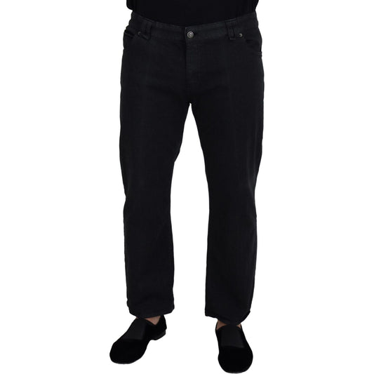 John Galliano Black Cotton Back Buckle Casual Denim Jeans