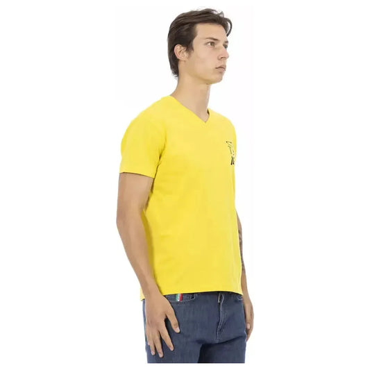 Trussardi Action Yellow Cotton Men T-Shirt TR-22871-L