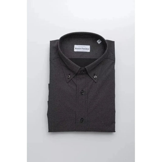 Robert Friedman Black Cotton Men Shirt