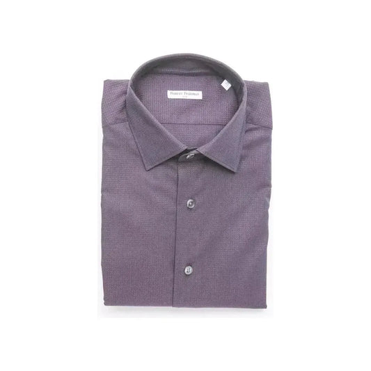 Robert Friedman Burgundy Cotton Men Shirt