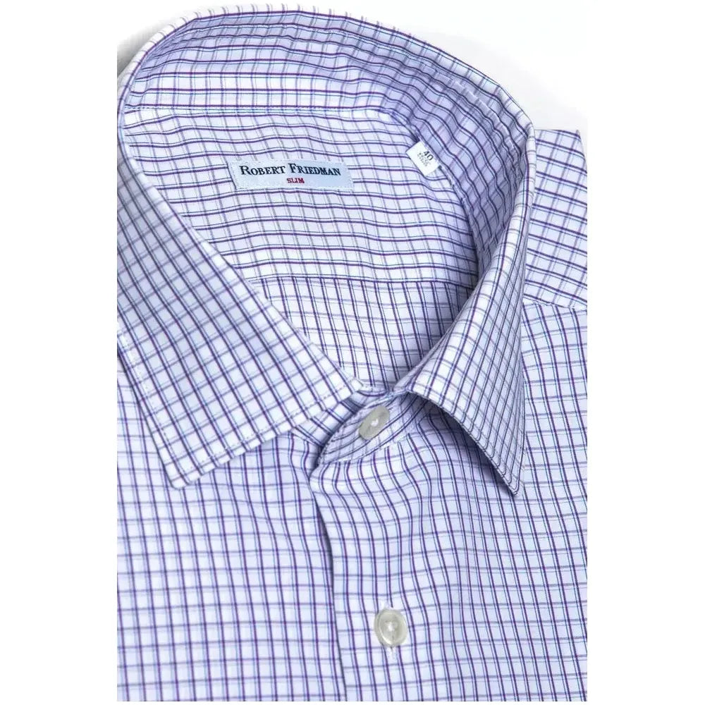 Robert Friedman Burgundy Cotton Men Shirt
