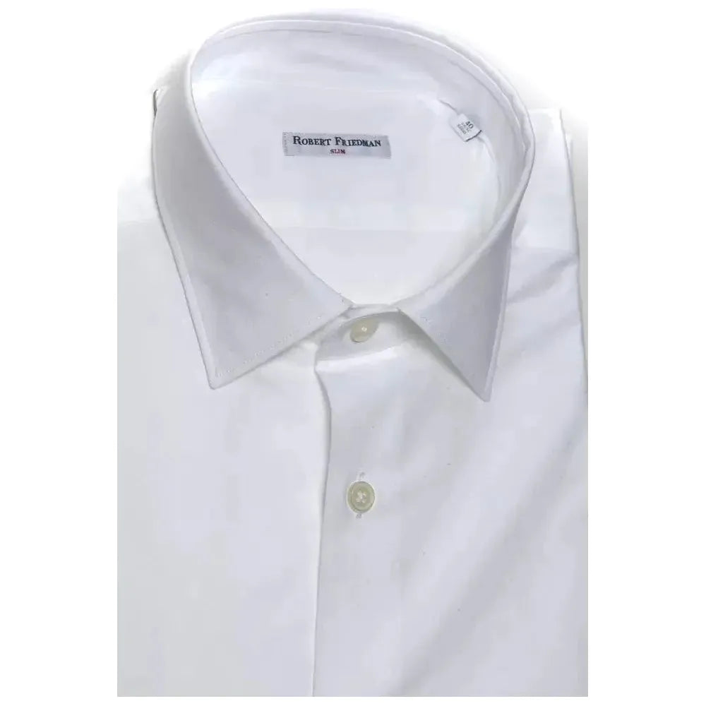 Robert Friedman White Cotton Men Shirt