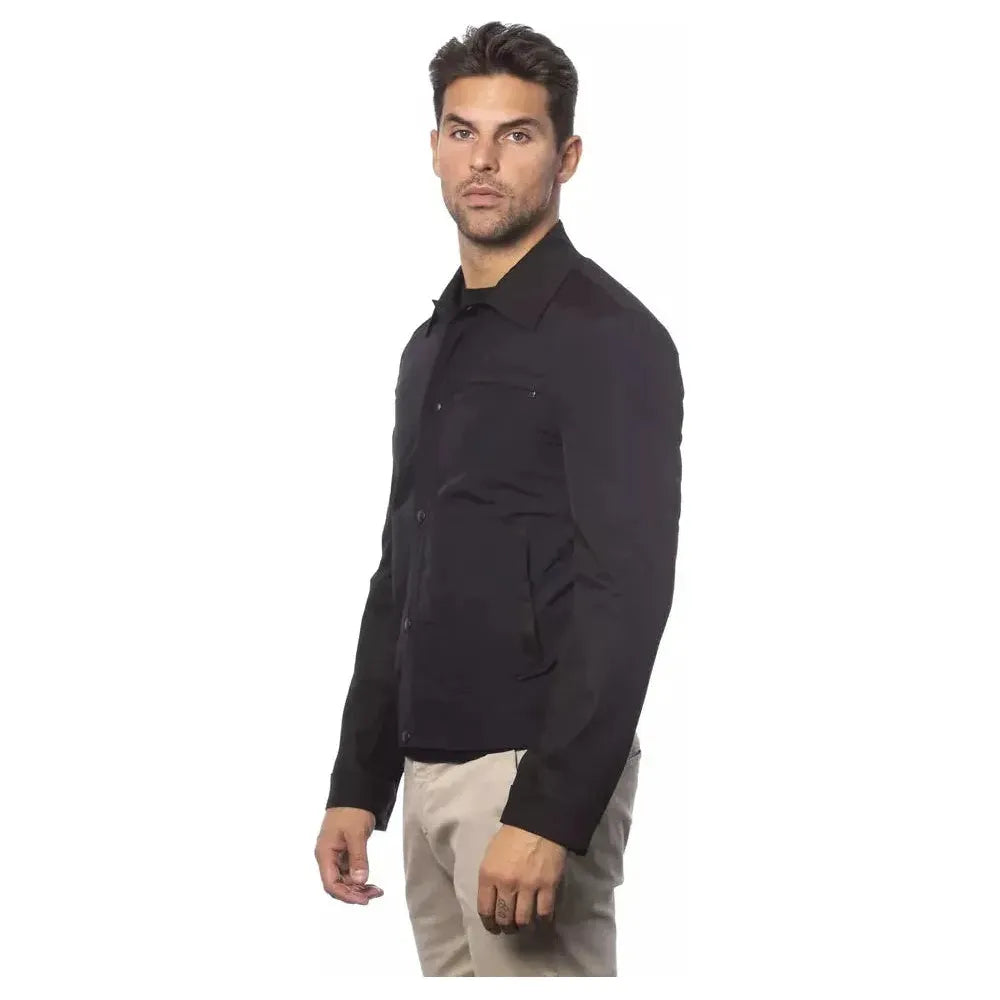 Verri Black Cotton Men's Bomber Jacket