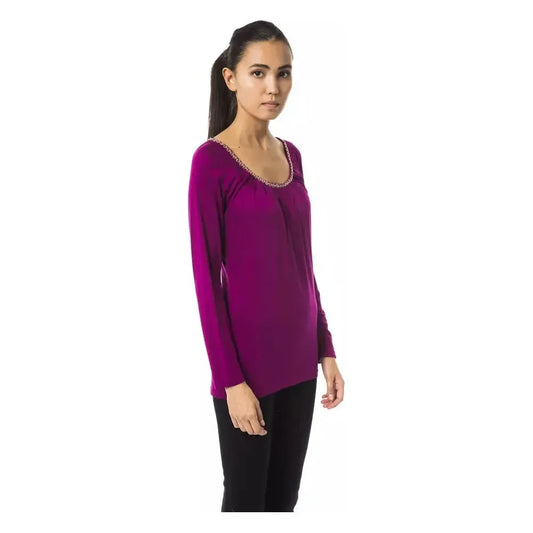 BYBLOS Purple Viscose Women Top BY-17697-IT42|M