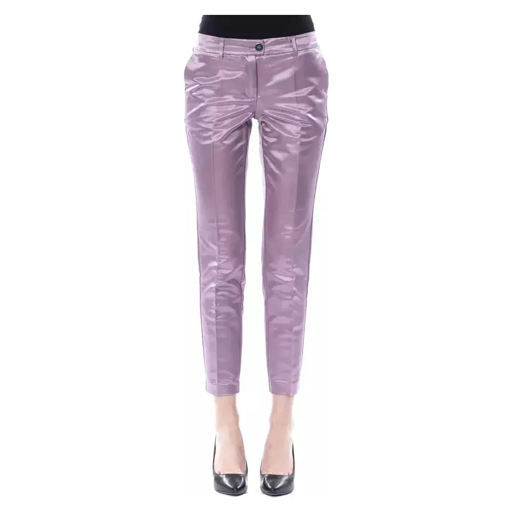 BYBLOS Purple Cotton Women Pants BY-17646-IT44|L