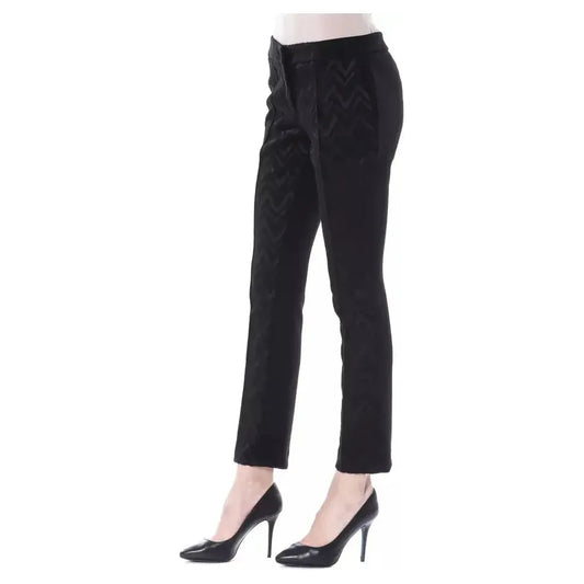 BYBLOS Black Marabou Women Pants BY-17643-IT40|S
