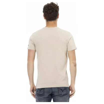 Trussardi Action Beige Cotton Men T-Shirt