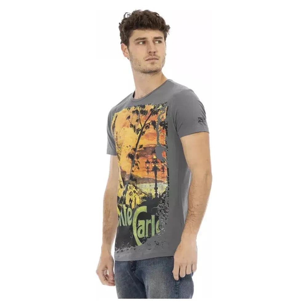 Trussardi Action Gray Cotton Men T-Shirt