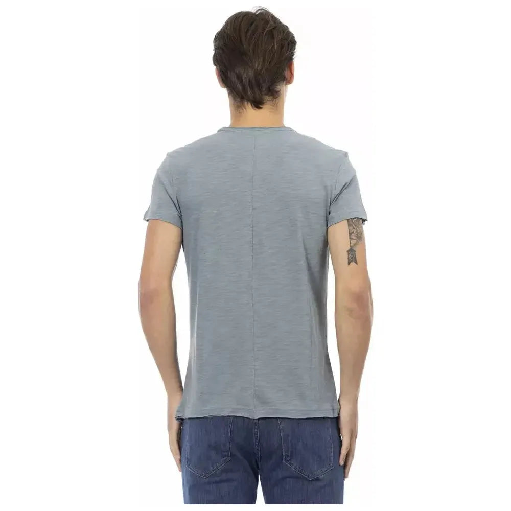 Trussardi Action Gray Cotton Men T-Shirt