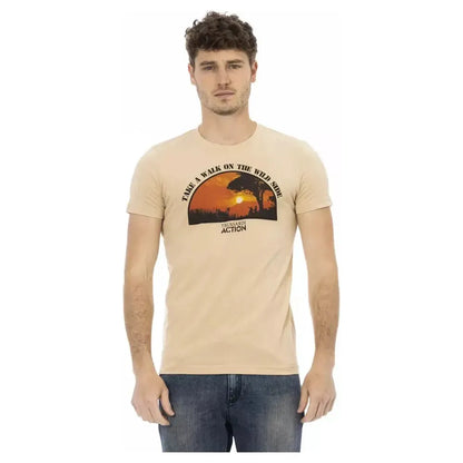 Trussardi Action Beige Cotton Men T-Shirt