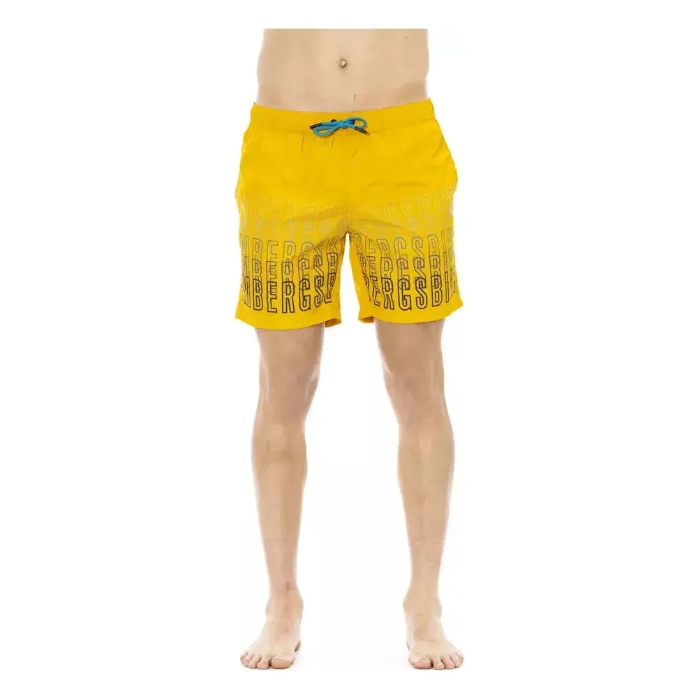 Bikkembergs Yellow Polyester Men Swim Short BI-22587-M