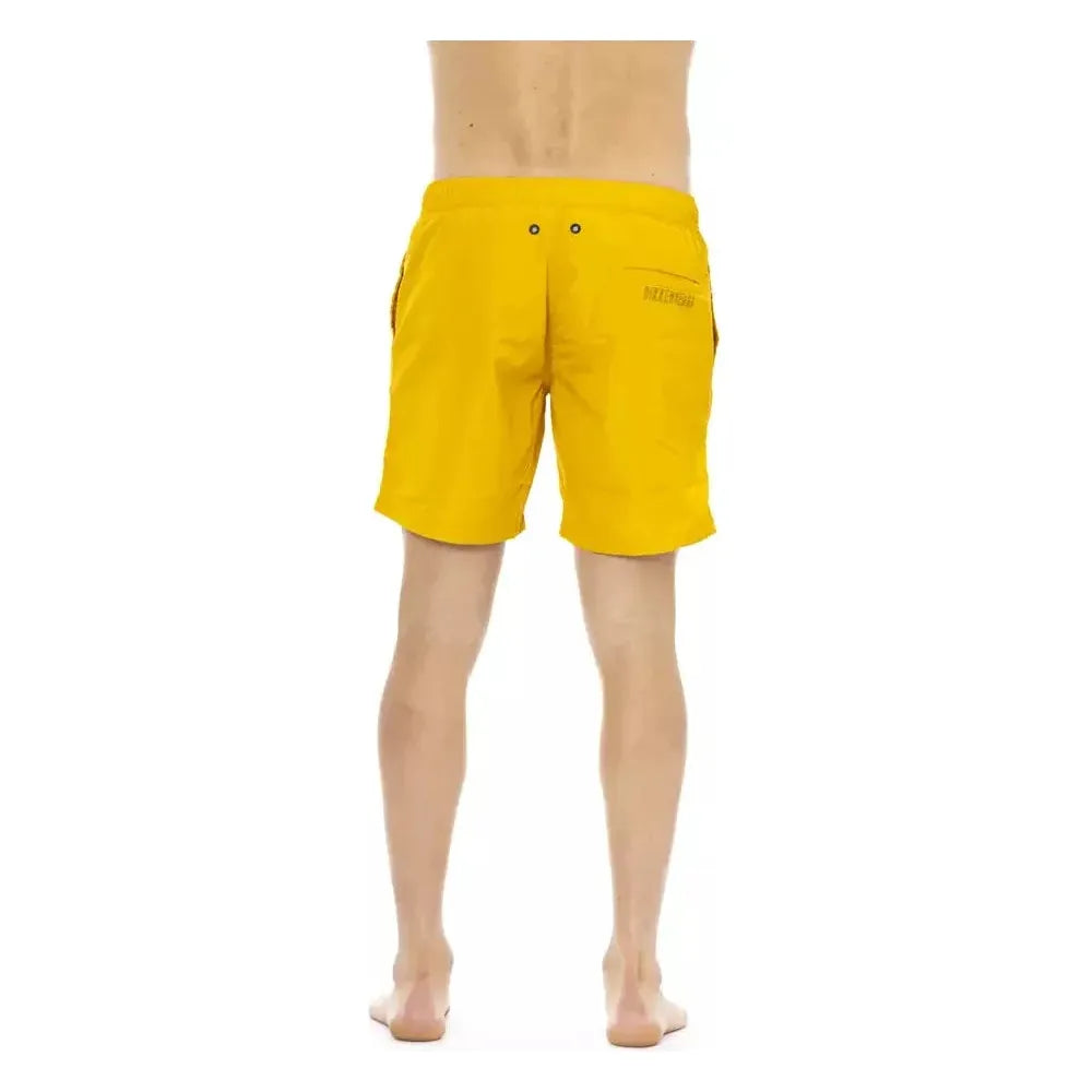 Bikkembergs Yellow Polyester Men Swim Short BI-22587-M