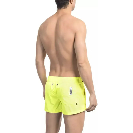 Bikkembergs Yellow Polyamide Men Swim Short BI-22031-XXL
