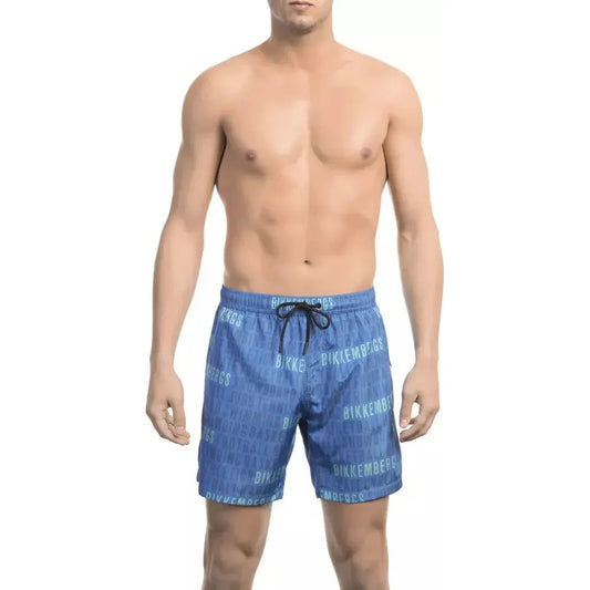Bikkembergs Blue Polyester Men Swim Short