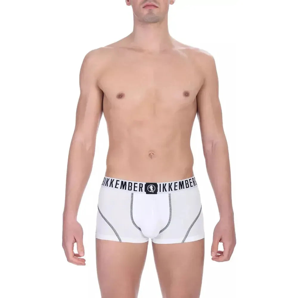 Bikkembergs White Cotton Men's Trunk Pack