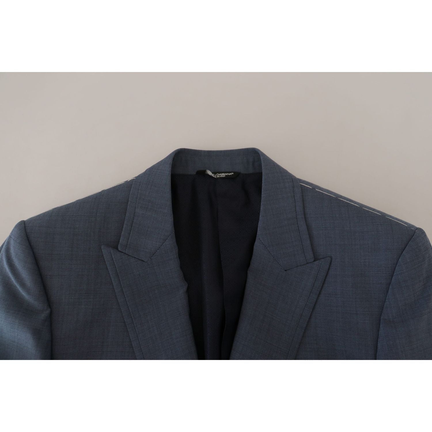 Dolce & Gabbana Blue Wool Stretch Slim Fit Jacket Blazer