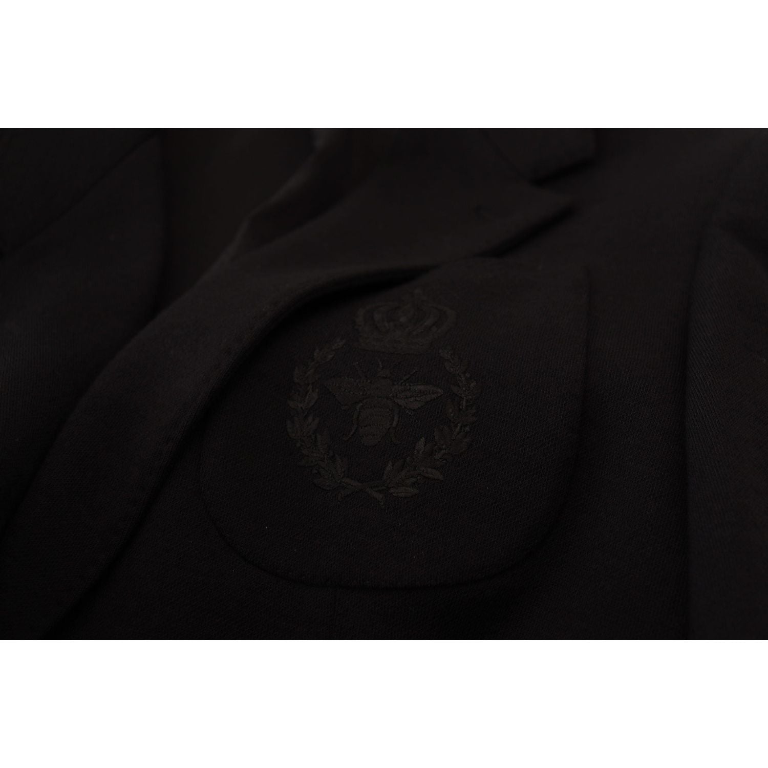 Dolce & Gabbana Black Wool Crown Slim Fit Jacket Blazer