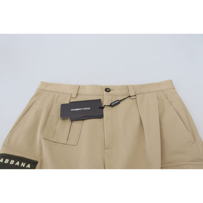 Dolce & Gabbana Beige Cotton Cargo Bermuda Shorts