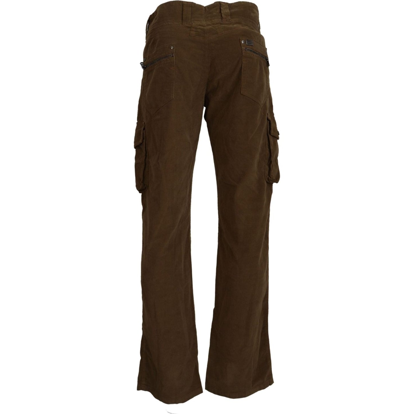 Ermanno Scervino Brown Cotton Corduroy Cargo Pants