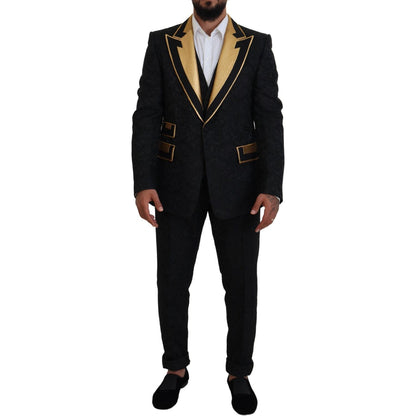 Dolce & Gabbana Black Gold Fantasy Tuxedo Slim Fit Suit