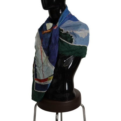 Dolce & Gabbana Multicolor Sorrento DG Shawl Fringe Scarf