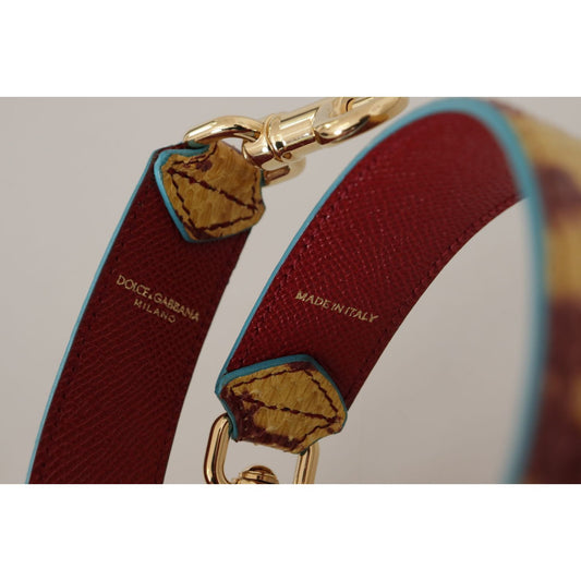 Dolce & Gabbana Yellow Red Leather Gold Tone Shoulder Strap BEL8736