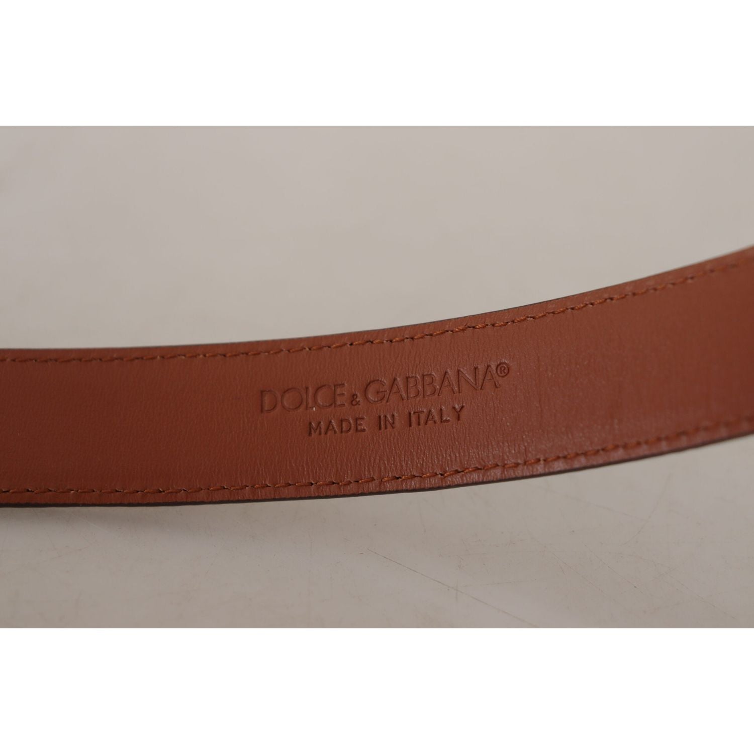Dolce & Gabbana Brown Leopard Embossed Leather Buckle Belt