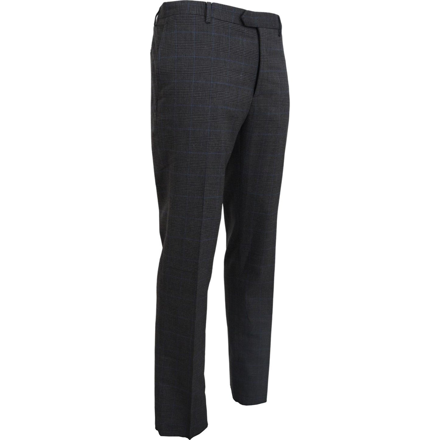 BENCIVENGA Gray Checkered Wool Dress Formal Pants 1728,67345645728,BENCIVENGA,Clothing,Dress Pants - Pants - Clothing,Gray Patterned,IT54 | XL,Jeans & Pants - Men - Clothing,Material: 100% Wool,Men,Men - Clothing,New with tags,Pants - Clothing